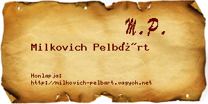 Milkovich Pelbárt névjegykártya